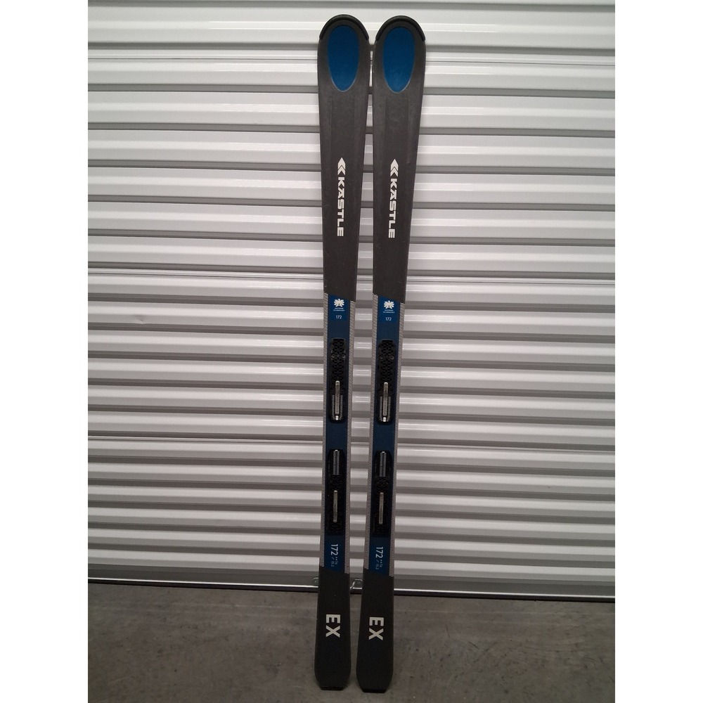 Kastle EX74 All Mountain Downhill Skis 172cm Black Blue Hollowtech 15.2m Radius